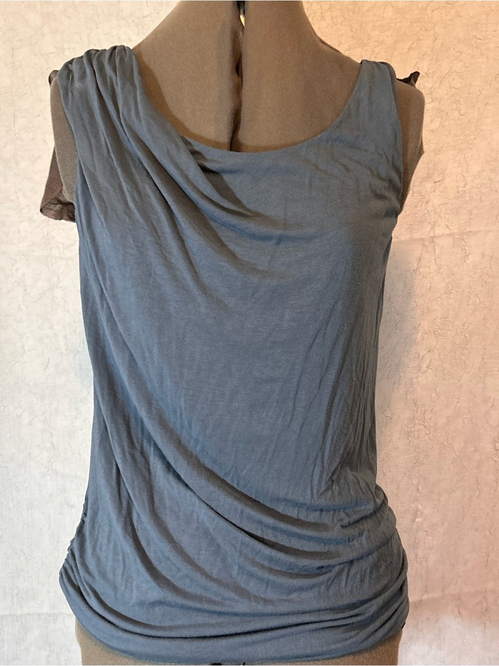 CAbi Draped Sleeveless Tank in Slate Blue